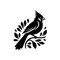 Fototapeta premium cardinal engrave logo icon design illustration