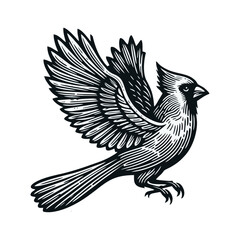 cardinal engrave logo icon design illustration