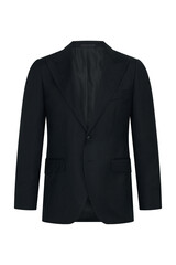 Cut out portrait of men's suit jacket ( blazer ) isolated on transparent background, invisible ghost mannequin. Fashion industry high-quality studio shot photography. png format. 