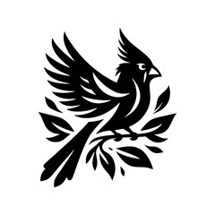 Obraz premium cardinal engrave logo icon design illustration