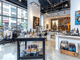 Exclusive retail experience, artisanal wine shop brimming with delights