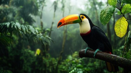 Toucan in a rainforest