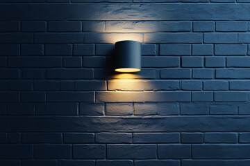 Modern outdoor wall light on a brick wall.