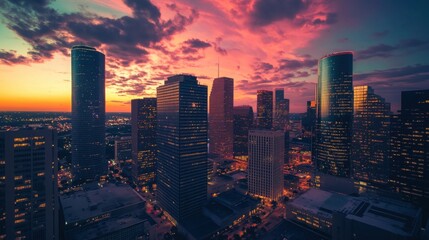 Obraz premium Houston Skyline at Sunset.