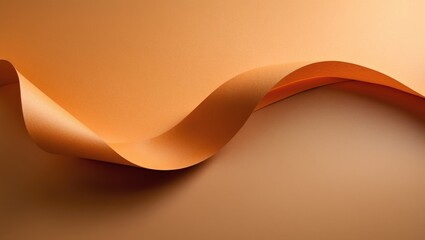 Curved orange and brown paper formed by a wavy line, with soft light and shadow creating an abstract background.