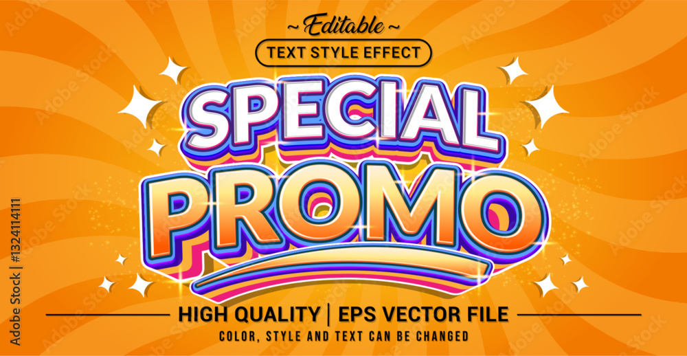 Poster Editable text style effect - Special promo text style theme. Vector text style illustration template.