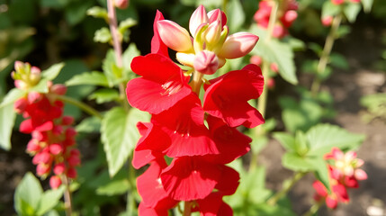 Crimson antirrhinum (snapdragon) flower