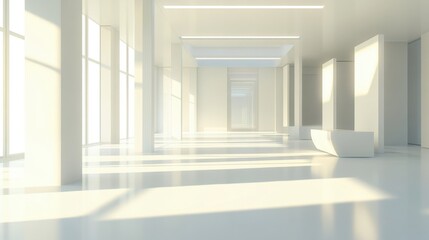 Fototapeta premium Minimalist White Interior Architecture.