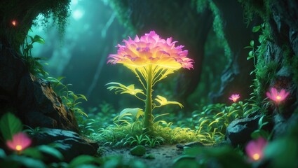 Naklejka premium Plant in a habitat. Concept of a symbol representing isolated natural science. Flat satirical