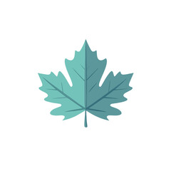 My Simple flat 2D icon blue maple leaf icon isolated on a white background, vector, flat design, animation design, simple flat 2D icon, minimalist design, clipart