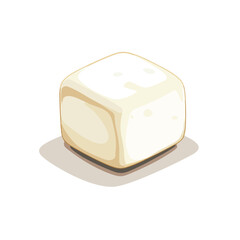 A Simple flat 2D icon marshmallow isolated on a white background, vector, flat design, animation design, simple flat 2D icon, minimalist design, clipart
