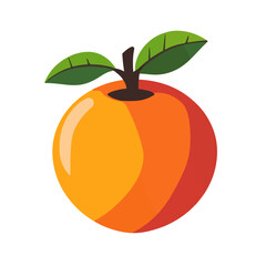 A Simple flat 2D icon medlar isolated on a white background, vector, flat design, animation design, simple flat 2D icon, minimalist design, clipart