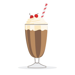 My Simple flat 2D icon milkshake isolated on a white background, vector, flat design, animation design, simple flat 2D icon, minimalist design, clipart