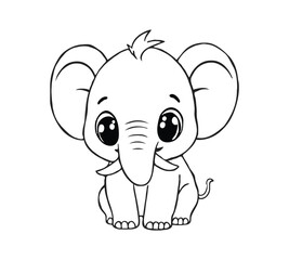 Naklejka premium Cute baby elephant vector