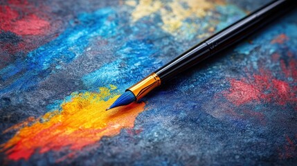 A canvas of vibrant hues, where a kaleidoscope of acrylics and watercolors spilled onto its dark depths, a symphony of colors waiting to be brought to life.