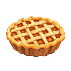 Very Simple flat 2D icon pie isolated on a white background, vector, flat design, animation design, simple flat 2D icon, minimalist design, clipart	