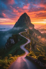 Fototapeta premium Pico do Arieiro is the third highest mountain and a popular tourist attraction year-round, with road access to the summit.