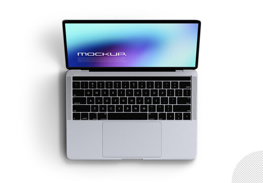 Laptop Screen Device Mockup Top View