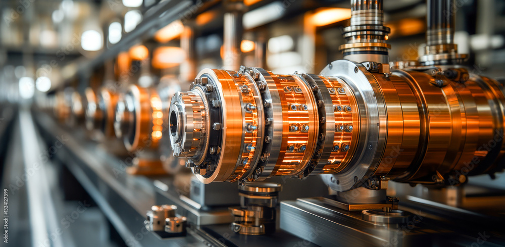 Poster High-tech quantum computing facility featuring complex qubit machinery. The sophisticated arrangement highlights the principles of superposition and entanglement within a modern research environment.