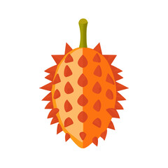 Simple flat 2D icon Salak isolated on a white background, vector, flat design, animation design, simple flat 2D icon, minimalist design, clipart