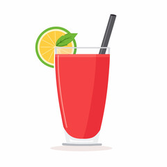 Very Simple flat 2D icon smoothie isolated on a white background, vector, flat design, animation design, simple flat 2D icon, minimalist design, clipart