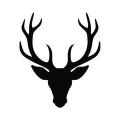 Naklejka premium Deer Head Silhouette Vector. 