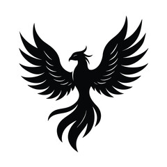 Naklejka premium Black Phoenix Silhouette Vector. 