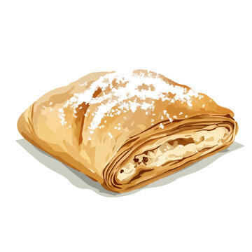 golden baked pastry with powdered sugar clip art preview