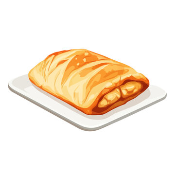 golden pastry on white plate clip art preview
