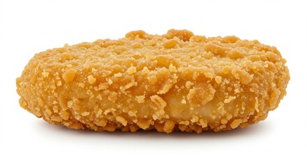 Crispy golden breaded patty delicious food shot. AI Generated