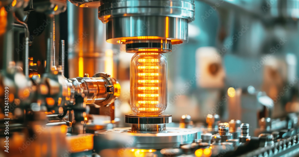 Poster Advanced quantum technology is showcased in a laboratory with intricate machinery.