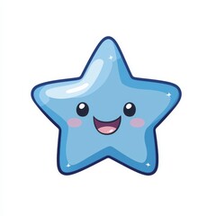 Cute Cartoon Star Character with Smile and Cheerful Expression