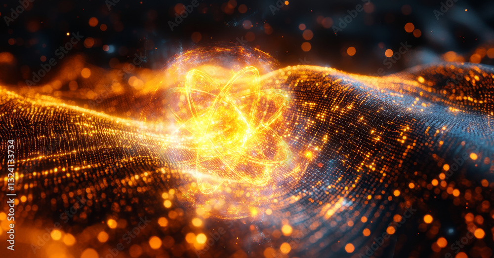 Aufkleber Visualize the intricacies of quantum computing featuring qubits in superposition and entanglement. This represents advanced concepts in quantum mechanics and computational algorithms.
