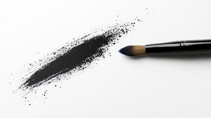 Brush Stroke: A Minimalist Dance of Ink on Canvas, Abstract Texture, Black Paint, Artful Design, Modern Graphic Element for Creative Expression and Artistic Backgrounds