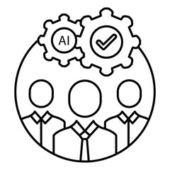 Candidate Selection Process Ai Automation Vector Icon Design with editable Stroke