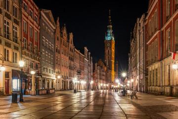 Stare Miasto w Gdańsku nocą