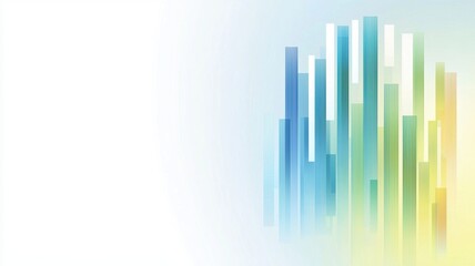Calm Innovation Background: Abstract design with vertical blue and green lines, symbolizing balance, growth, and modern progress.
