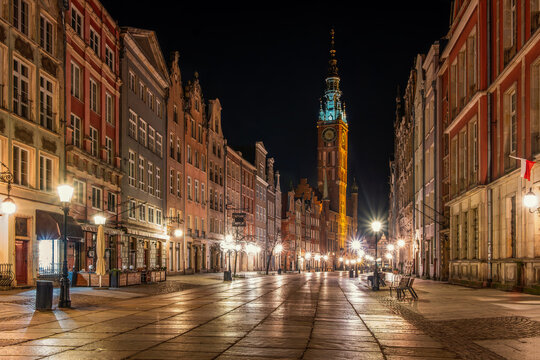 Stare Miasto w Gdańsku nocą