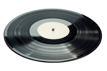 Obraz premium Classic vinyl record spinning on a turntable in a cozy living room with warm lighting and ambiance isolated on transparent background