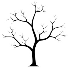 black tree silhouette vector illustration.