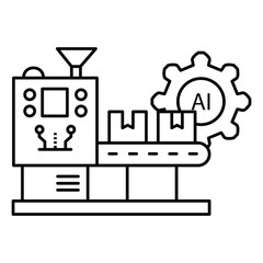 Manufacturing and Ai Automation Production Process Vector Icon design with Editable stroke