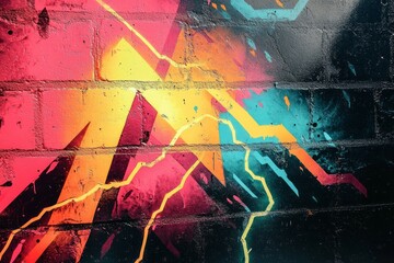 Fototapeta premium Vibrant street art with bold colors and energetic streaks. Neural network AI generated