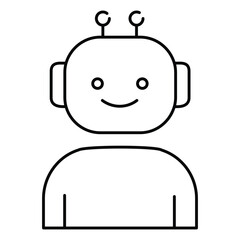 Artificial Intelligence Robot Vector Icon design with Editable Stroke