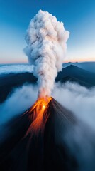 Climate Crisis Visualization Dramatic Volcanic Eruption Demonstrates Earths Transformative Power - Dynamic Geological Documentation for Environmental Awareness and Scientific Communication