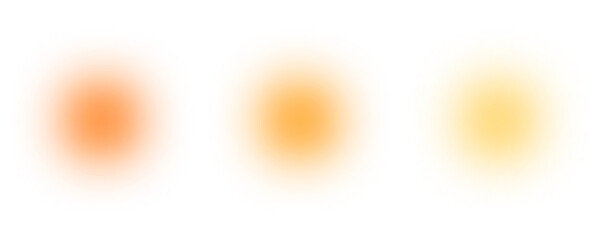 Set of blurred orange circle aesthetic elements