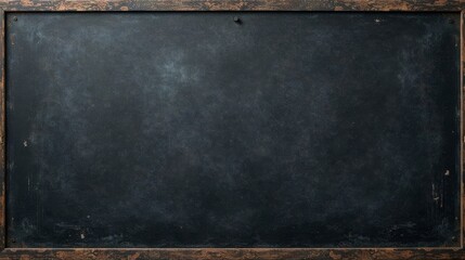 Dark Slate Blackboard with Aged Wooden Frame, Ideal for Rustic Designs and Vintage Textures
