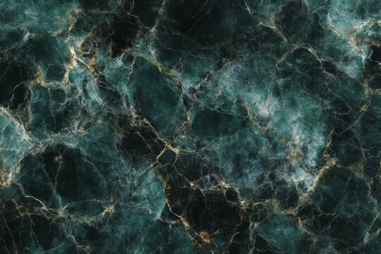 Green marble texture with gold veins. Neural network AI generated
