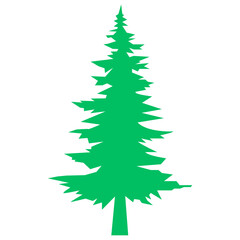 Green tree silhouette vector illustration.