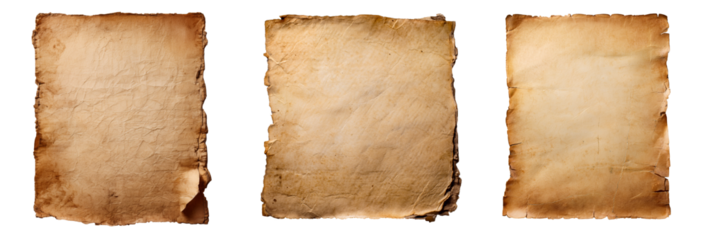 Vintage old paper square. 4k png cutout. transparent background. isolate on white