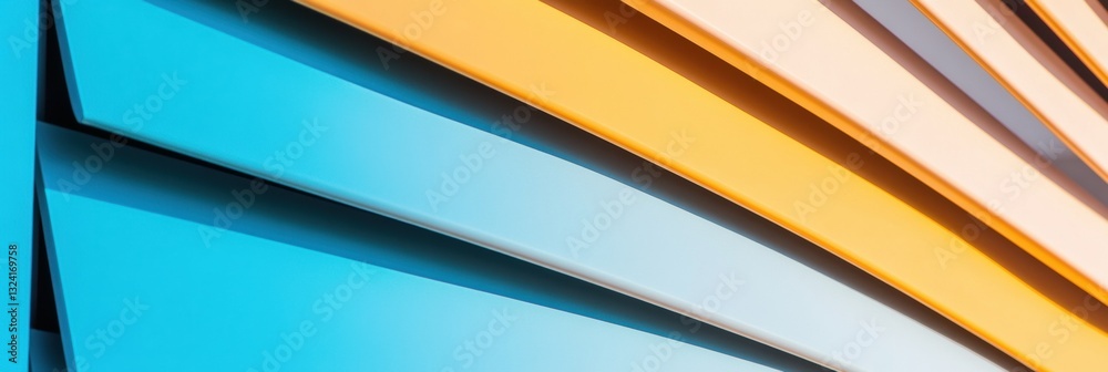 Poster gradient minimalism abstract architectural texture with vibrant blue, yellow and neutral tones - con